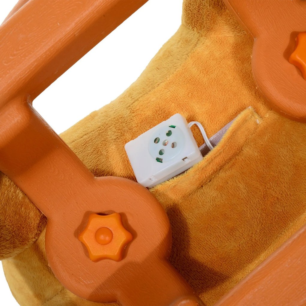 HomCom Renna a Dondolo in Peluches per Bambini, 61x29x45cm