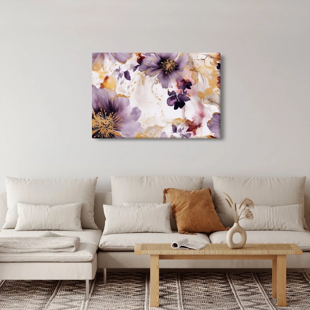 Tablou - Acuarelă flori (90x60 cm)