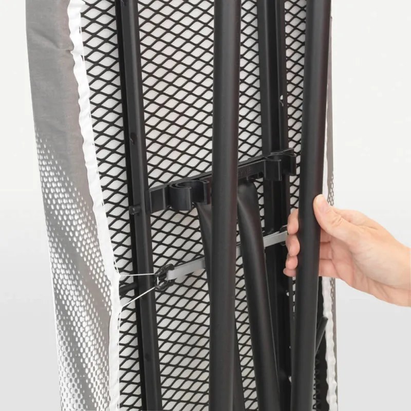 Masa de calcat Brabantia B 1003339, 124x38 cm, 7 pozitii de reglare, Suport fier de calcat, Gri inchis/Alb