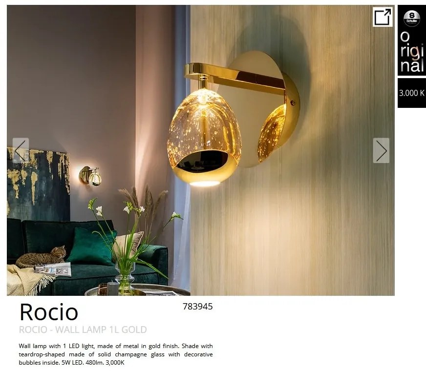 Aplica de perete design modern ROCIO, aurie