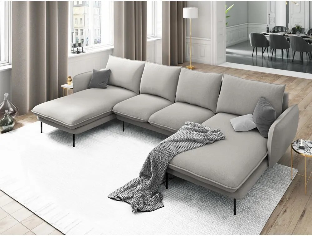 Canapea în formă de "U" Cosmopolitan Design Vienna, gri deschis