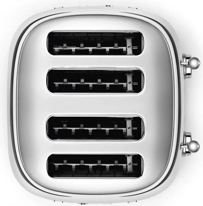 Prăjitor de pâine SMEG 50's Style TSF03SSEU, 2000 W, 4 felii, 6 niveluri, Tava pentru firimituri, Cablu integrat, Oțel inoxidabil, Argintiu