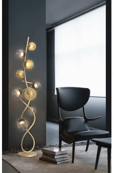 LED Lampadar METZ Wofi 3015-904 9xG9/3,5W/230V auriu/gri