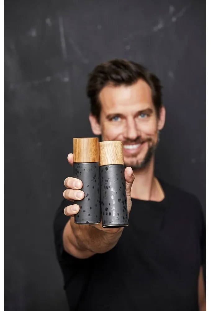 Set de râșnițe de sare și piper negru 2 buc. din ceramică Gastro Black – Bitz