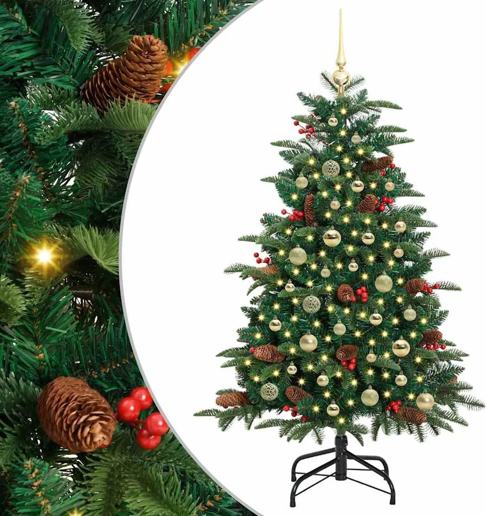 vidaXL Brad de Crăciun artificial Verde 150 cm PVC și metal și plastic