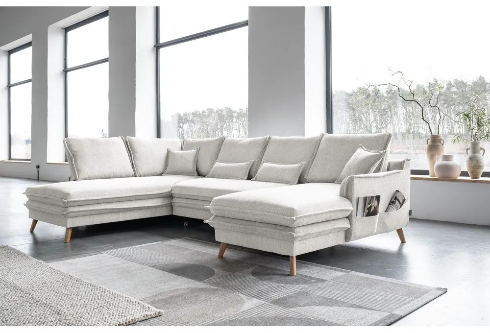 Colțar bej extensibil (cu colț pe partea stângă /în formă de "U") Charming Charlie – Miuform