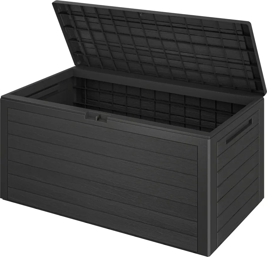 Cutie de depozitare WOODEBOX, 280L, 120x46x57cm, antracit Prosperplast