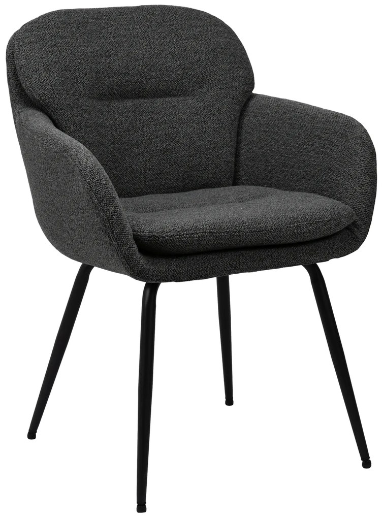 MAZZONI EXPORT GEORGIA Antracit (material Monza 130) - SCAUN MODERN TAPIȚAT BOUCLÉ PENTRU SALON/SUFRAGERIE/BIROU LOFT