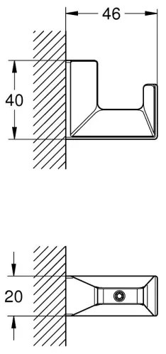 GROHE 40782000 - Cârlig pentru halat de baie SELECTION CUBE, crom lucios