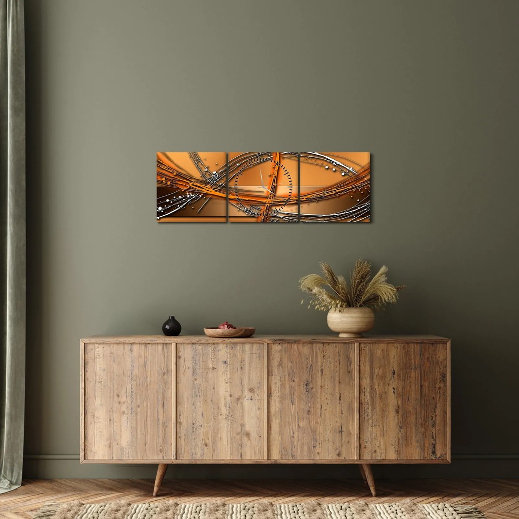 Tablou abstact (cu ceas) (90x30 cm)