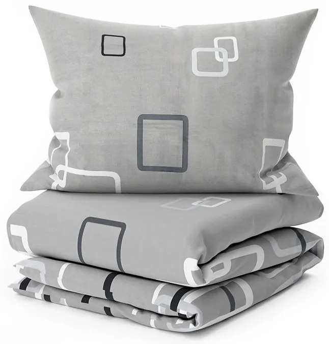 Lenjerie de pat din bumbac Renforce CUBURI gri Dimensiune lenjerie de pat: 70 x 90 cm | 140 x 200 cm