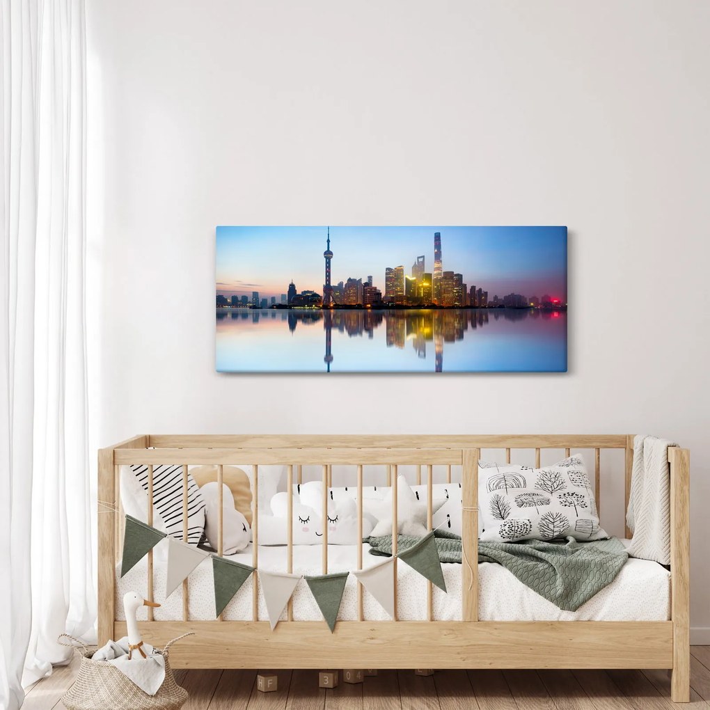 Tablou - Cerului dimineții deasupra Shanghaiului (120x50 cm)