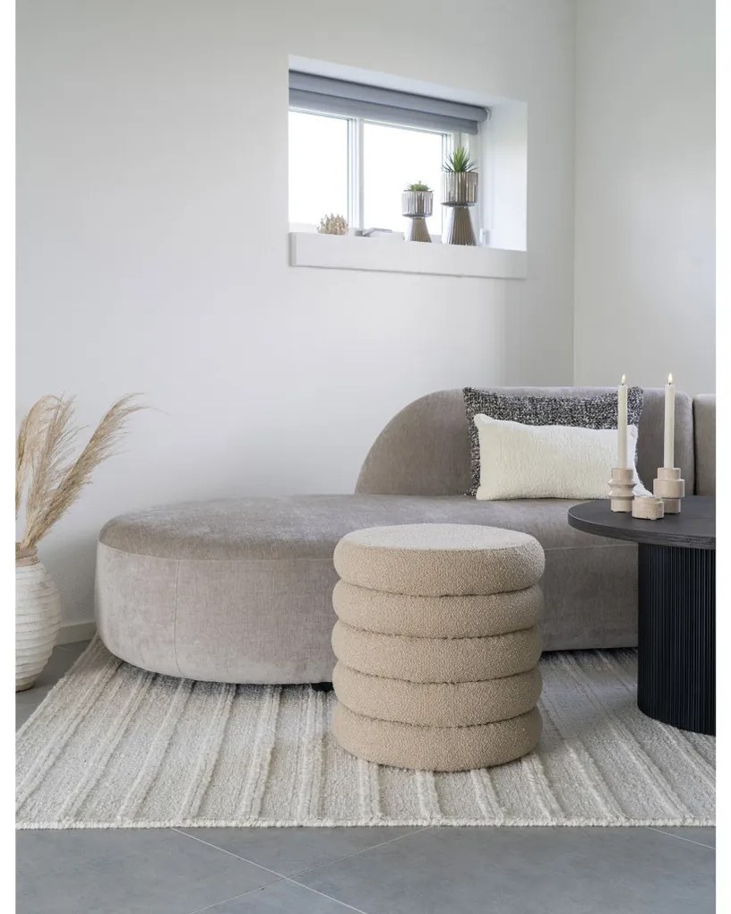 Brooklyn puf cu depozitare, bouclé, bej, 44x44 cm