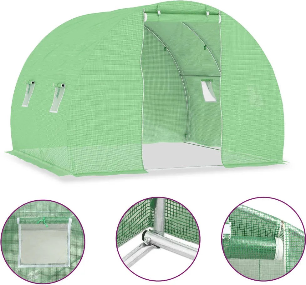 vidaXL Seră, 6 m², 3 x 2 x 2 m
