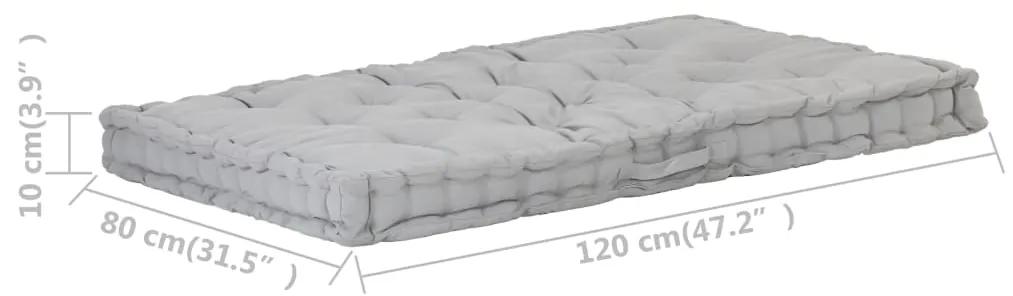 Perna podea canapea din paleti, gri, 120 x 80 x 10 cm, bumbac 1, Gri, 120 x 80 x 10 cm