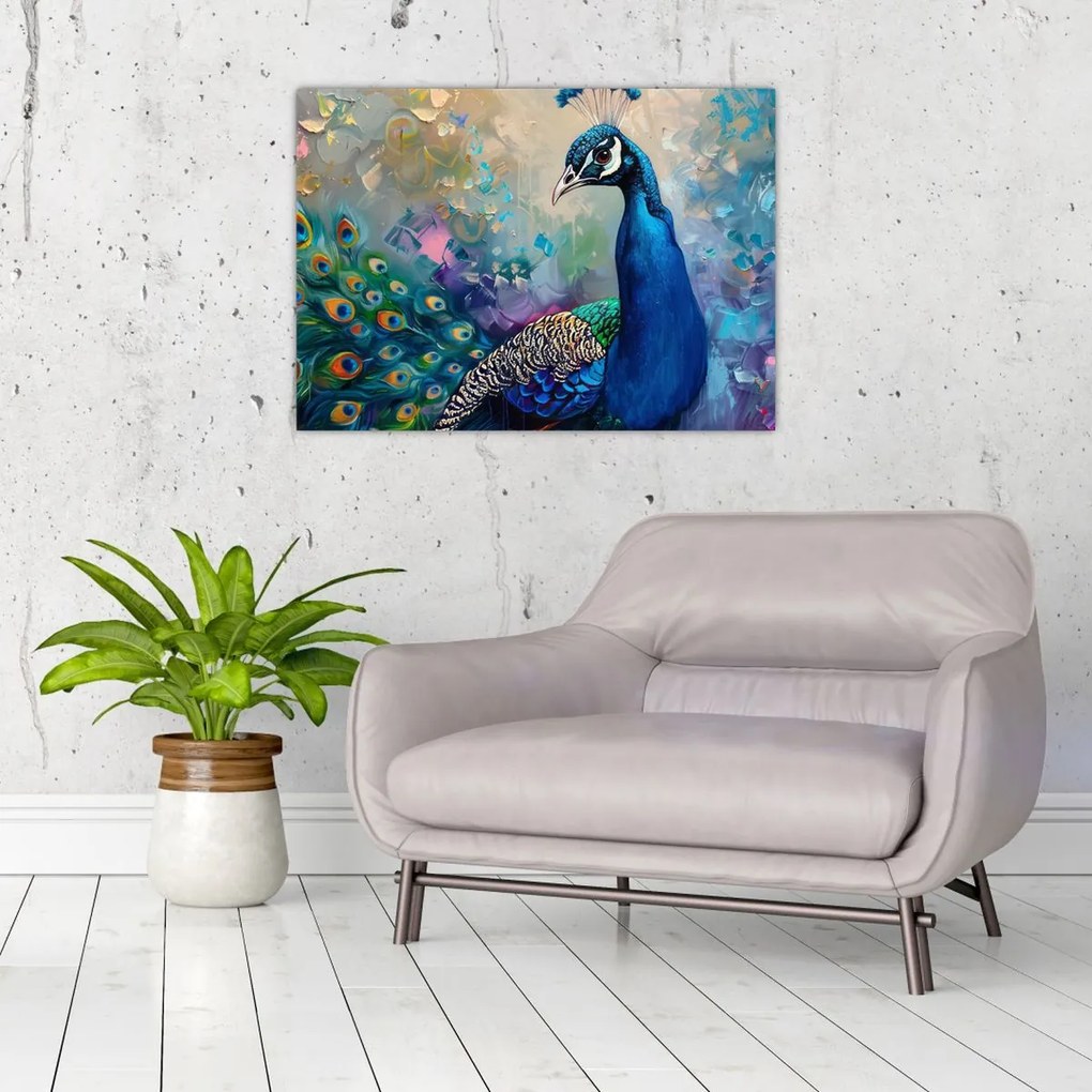 Tablou - Pictura de un păun (70x50 cm)