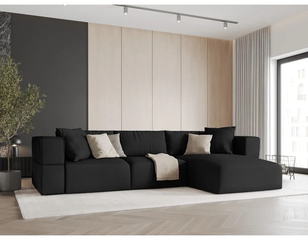 Colțar negru (cu colț pe partea dreaptă) Esther – Milo Casa