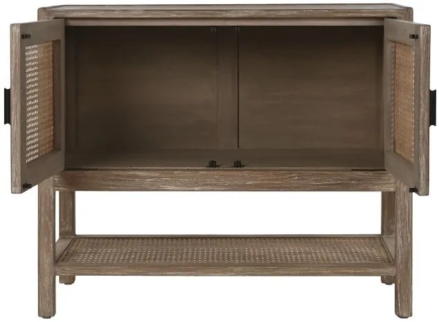 Comoda, natur, din lemn de bayur si rattan, Seraphine