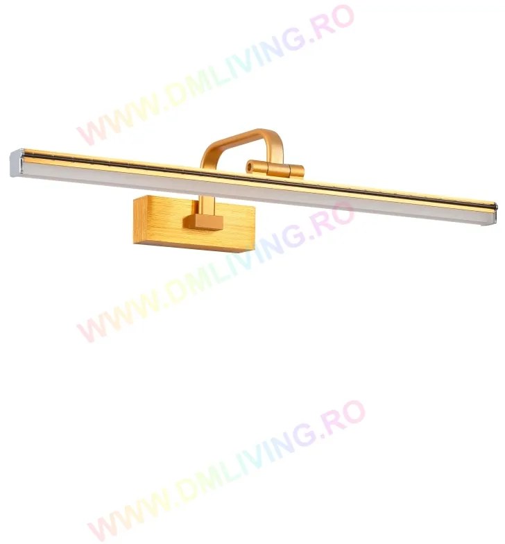 Corp LED pentru Baie, Design Clasic și Premium, Auriu DM1309GD, 58cm și 36W – Iluminat Eficient pentru Camere și Baie