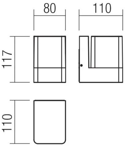 Aplică LED de exterior TOK LED/9,4W/230V IP44 antracit Redo 90489