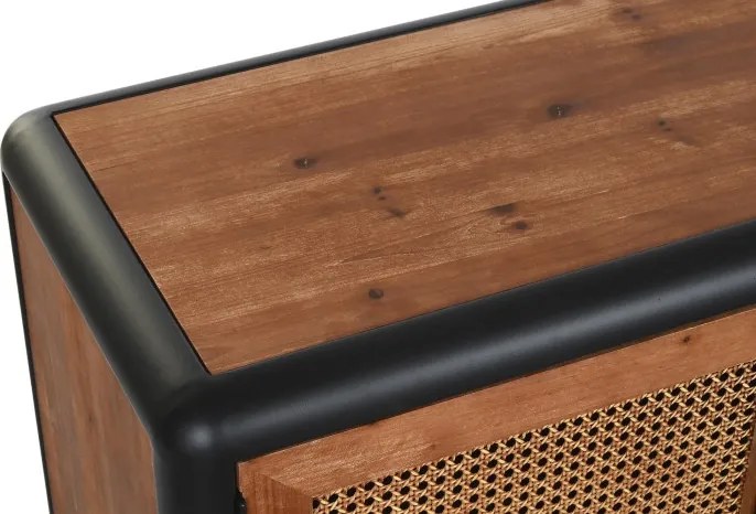 Comoda TV natur , din metal si lemn de molid „Nordic Barn”