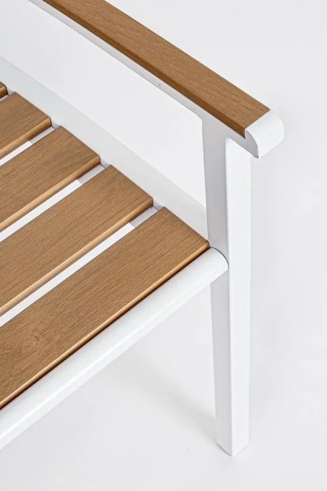 Bancă din aluminiu, alb, 123x59x86 cm, Isak Yes