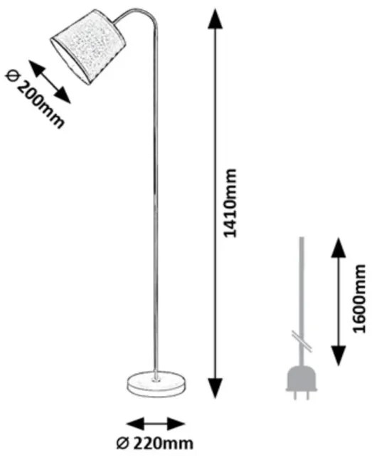 Lampadar design modern Godric negru, gri