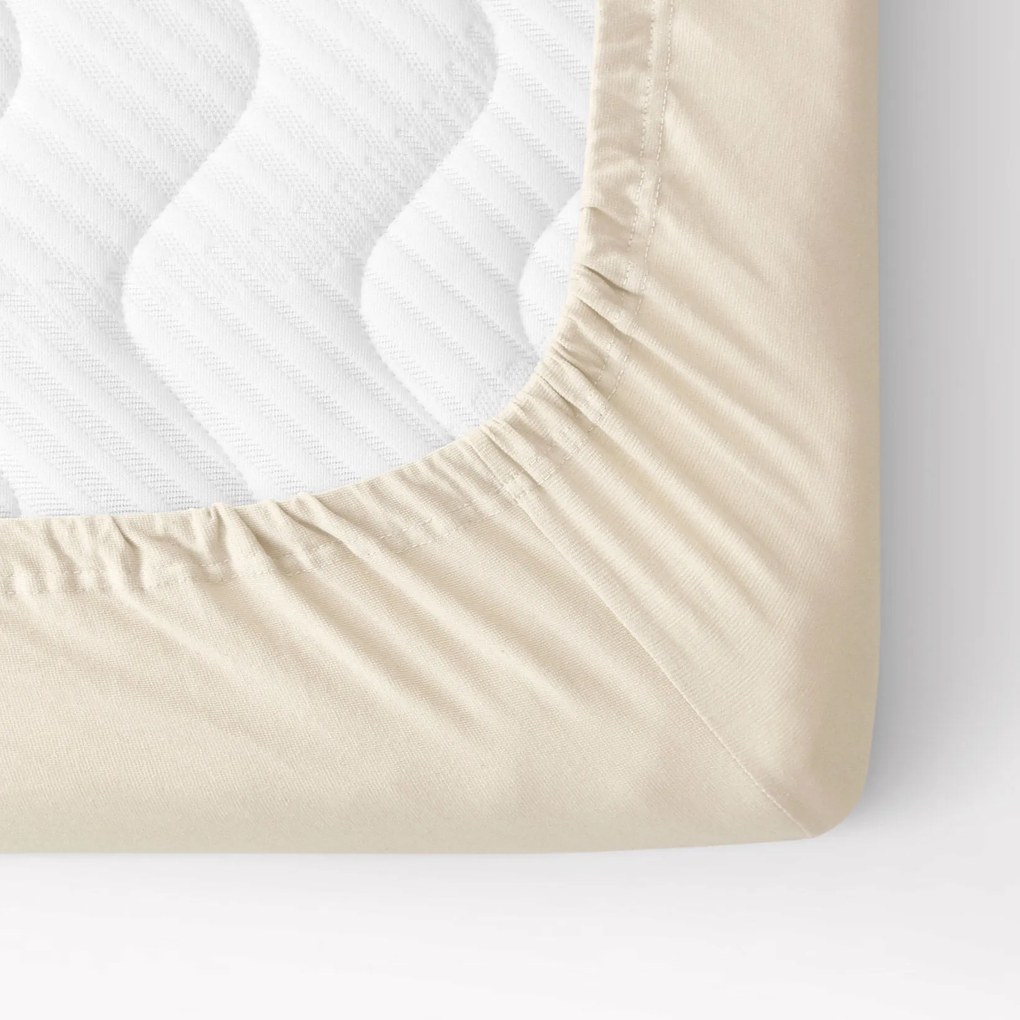 Goldea cearceaf de pat jersey cu elastic - crem 120 x 200 cm