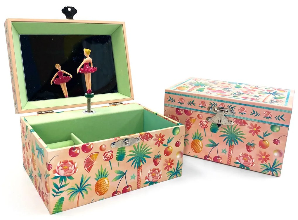 Cutiuta muzicala pentru bijuterii cu suport inele  Summer
