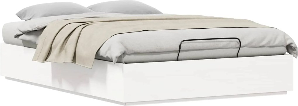 vidaXL Cadru de pat otoman Alb 140 x 200 cm Lemn masiv de pin