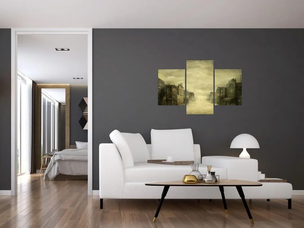 Tablou - Oraș colorat, abstracție (90x60 cm)