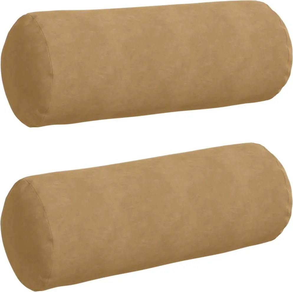 vidaXL Perne Bolster 2 pcs Maro Ø 25 x 70 cm Țesătură din corduroy