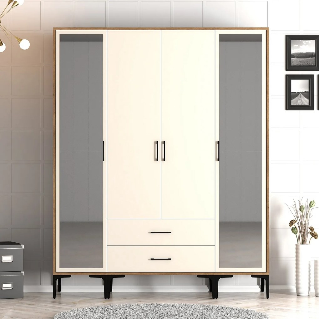 Dulap de haine Kiara RTR (Nuc + Crem). 1088538