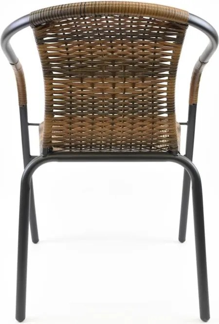 Scaun bistro de grădină, stivuibil, maro