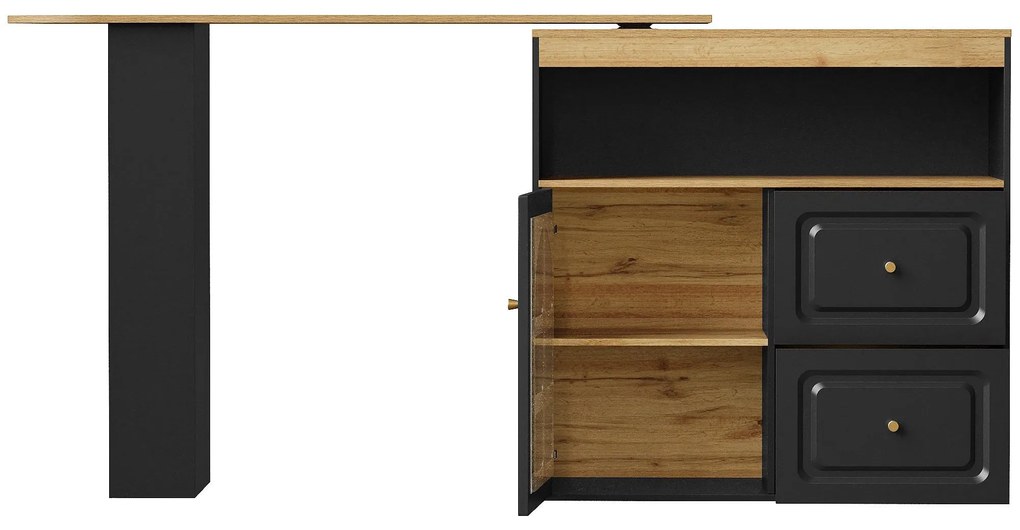 Dulap sideboard rotativ 360°, Negru | Aosom Romania