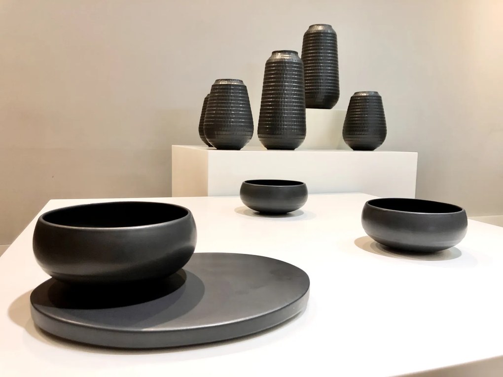 Bol Ramen Colectia Vulcano (1000ml, Negru Carbon Mat, Design Japonez)