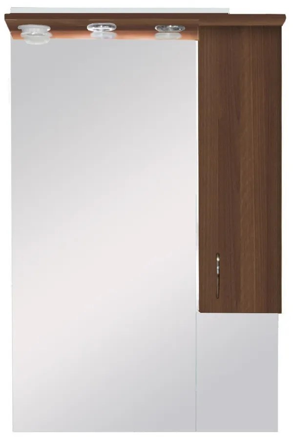 Dulap suspendat pentru baie Bianca Plus 65, culoare Aida, nuc, deschidere pe dreapta