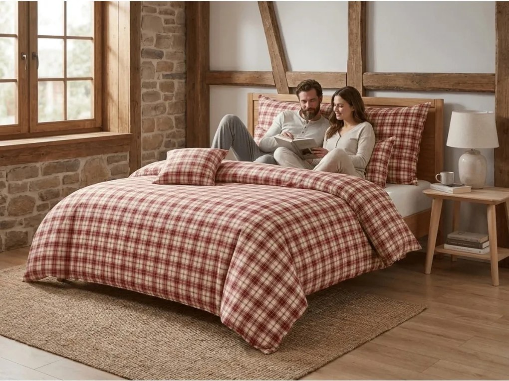 Lenjerie de pat din flanel TARTAN HEART colorata Dimensiune lenjerie de pat: 2 buc 70 x 90 cm | 200 x 220 cm