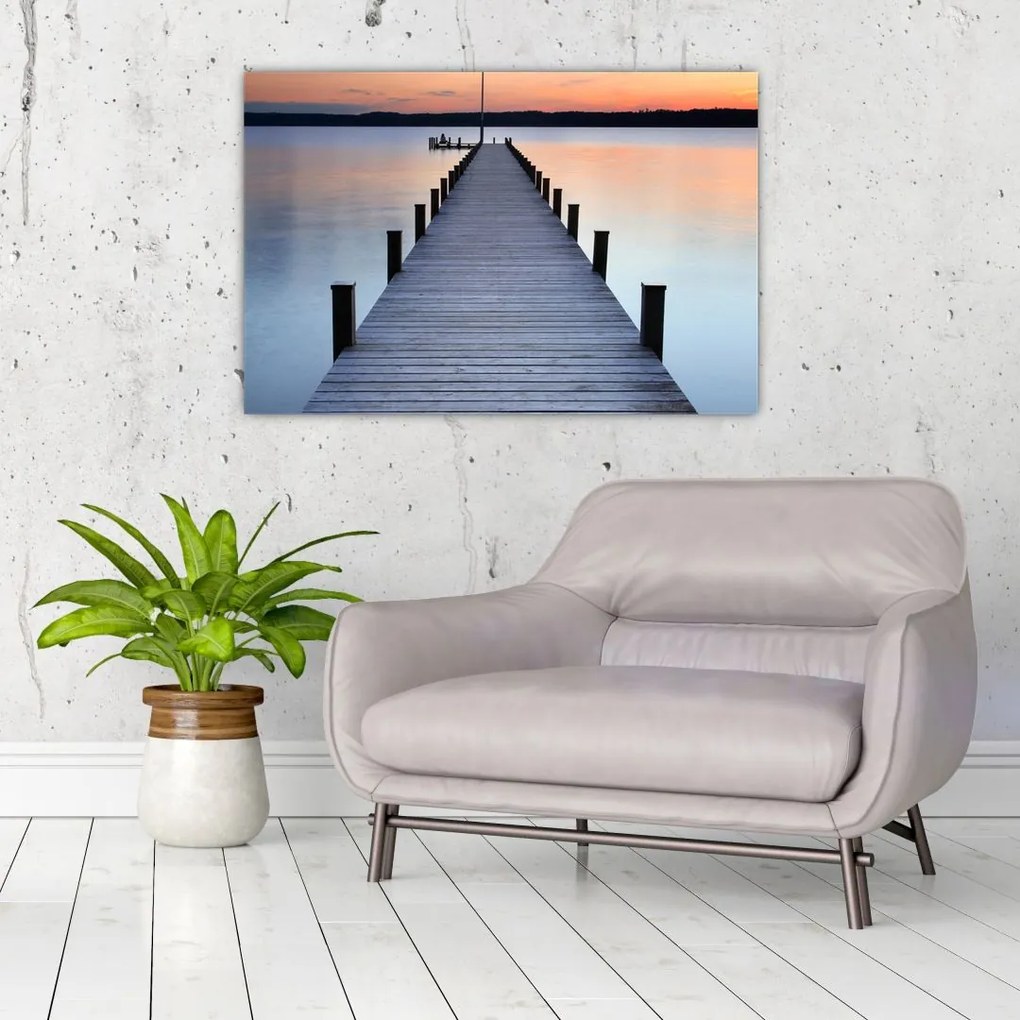 Tablou - Ponton de la Lacul Starnberger, Bavaria, Germania (90x60 cm)