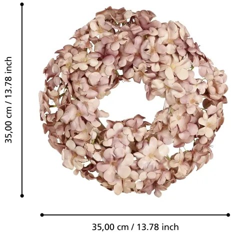 Coroniță de flori artificială Eglo 428208 SOLVANG d. 35 cm roz