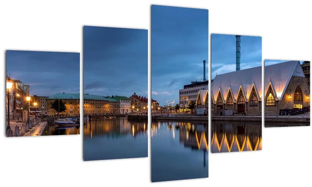 Tablou cu canalul - Göteborg (125x70 cm), în 40 de alte dimensiuni noi