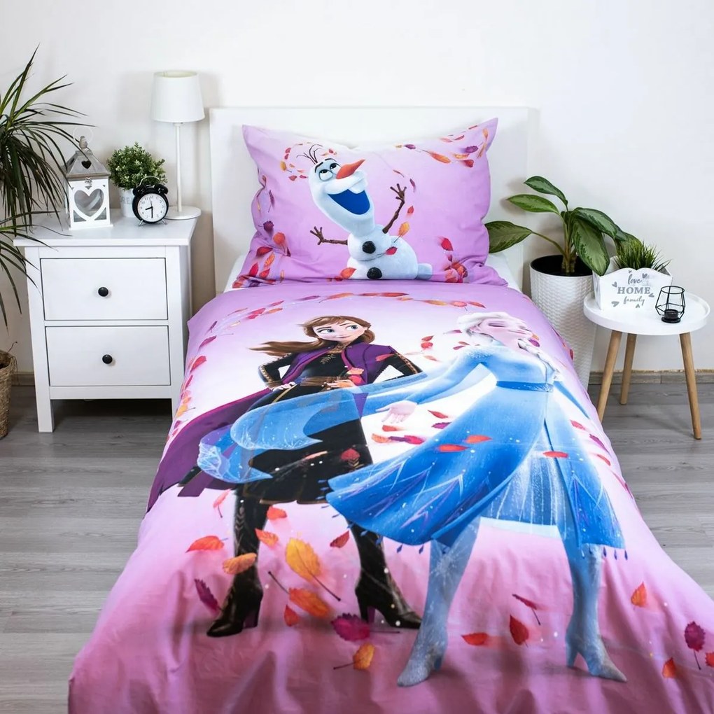 Lenjerie de pat din bumbac Jerry Fabrics Frozen"Magical time", 140 x 200 cm, 50 x 70 cm, 140 x 200 cm, 50 x 70 cm
