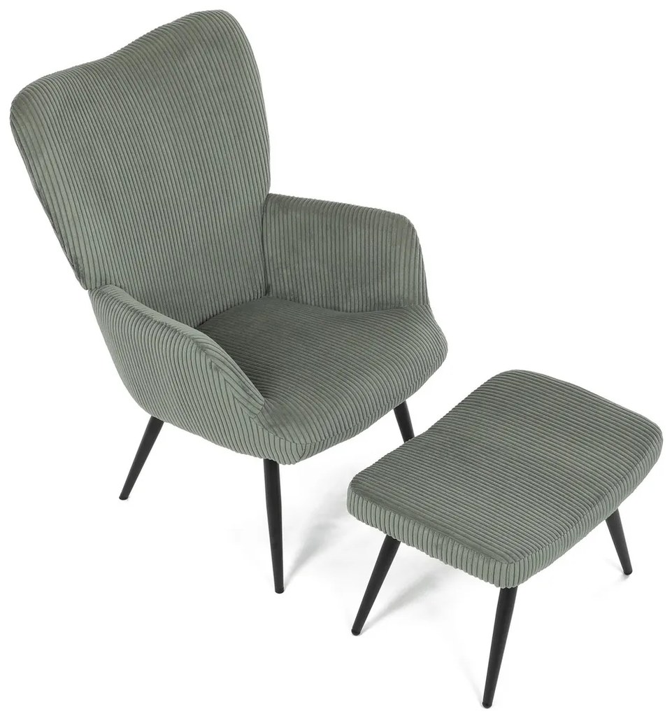 Fotoliu relaxant cu suport pentru picioare L7285GRN6, verde