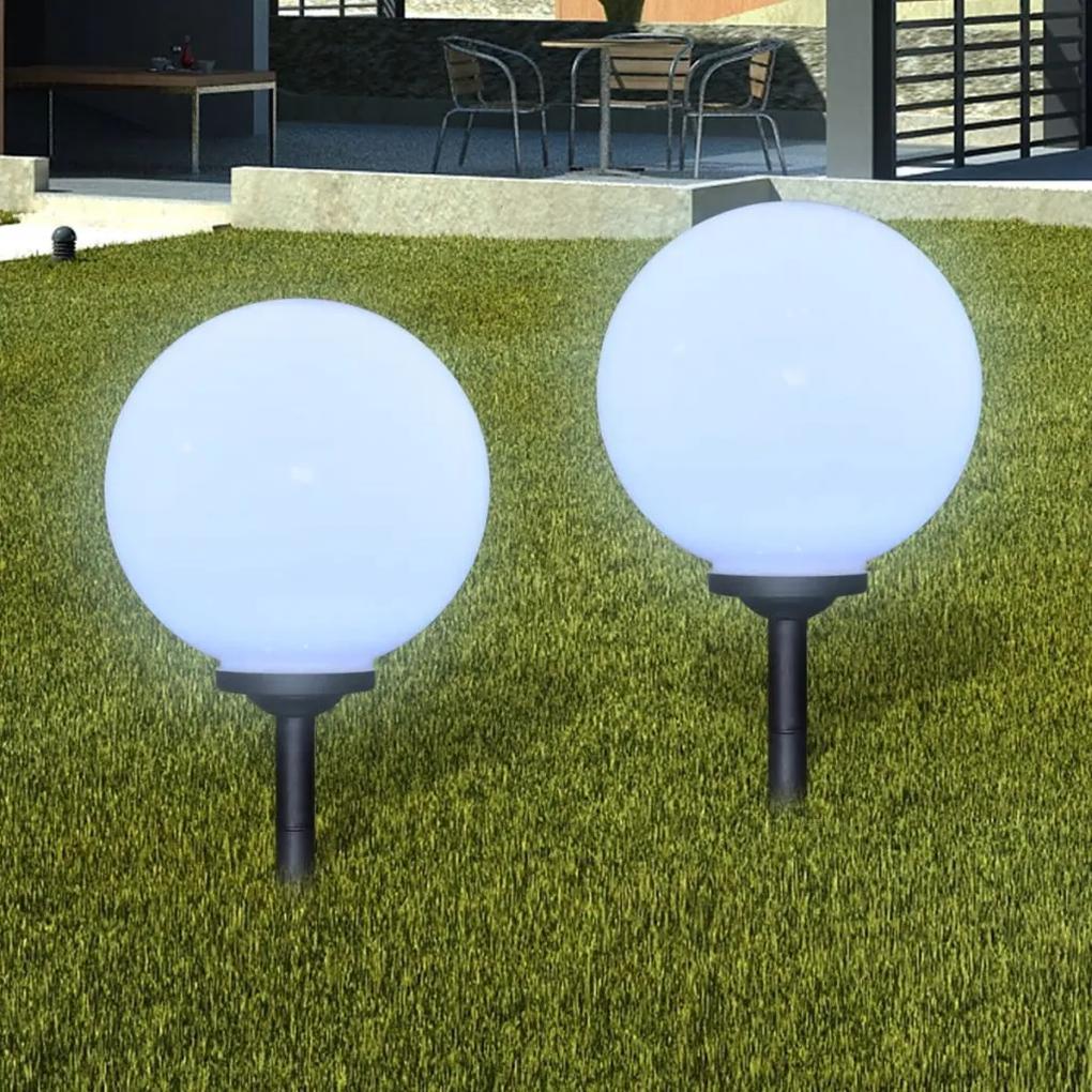 vidaXL Lămpi solare de grădină in formă de glob cu țepușă led 2 buc.