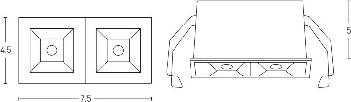 Corp incastrabil cu 2 spoturi LED Sandy White