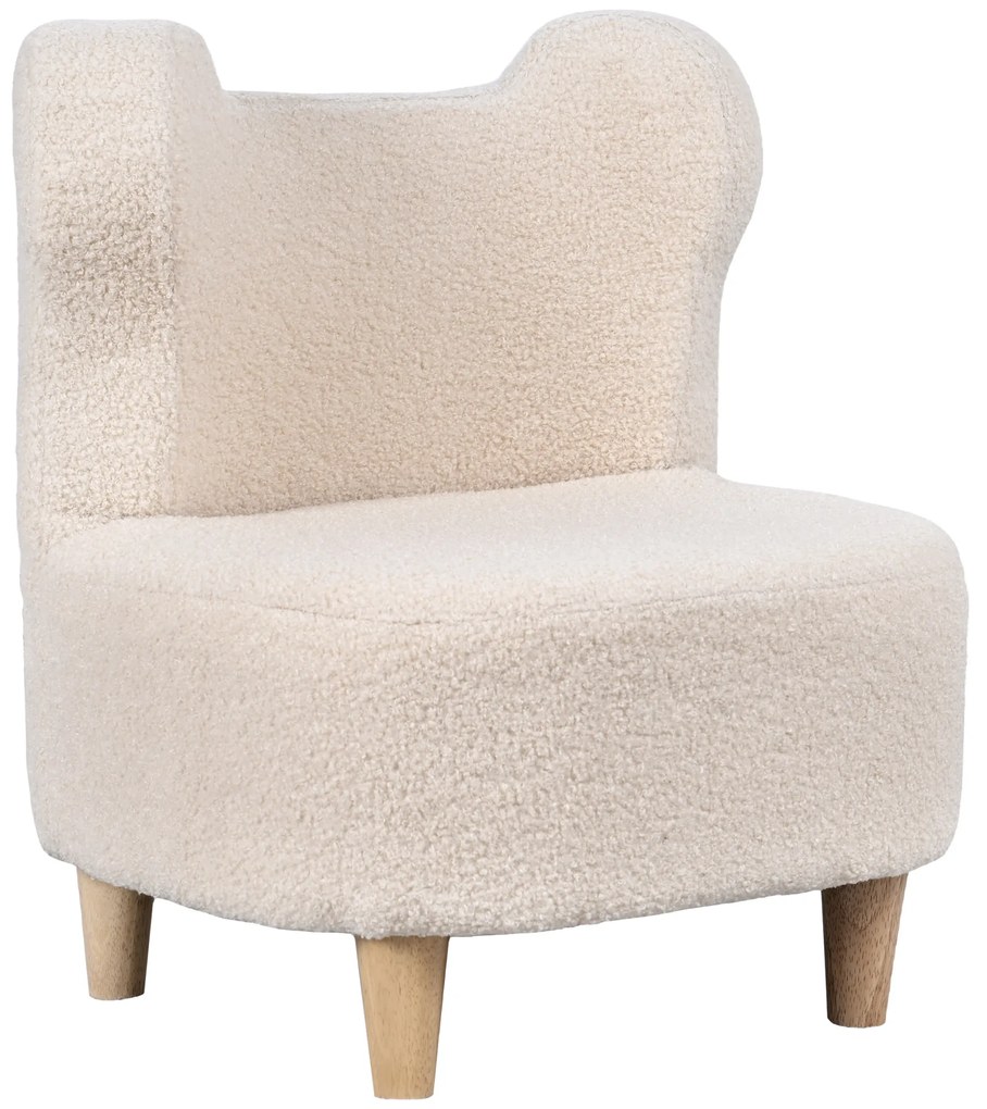 AIYAPLAY Scaun pentru copii, fotoliu din pluș cu urechi de urs, acoperire din fleece, spumă, Bej | Aosom Romania