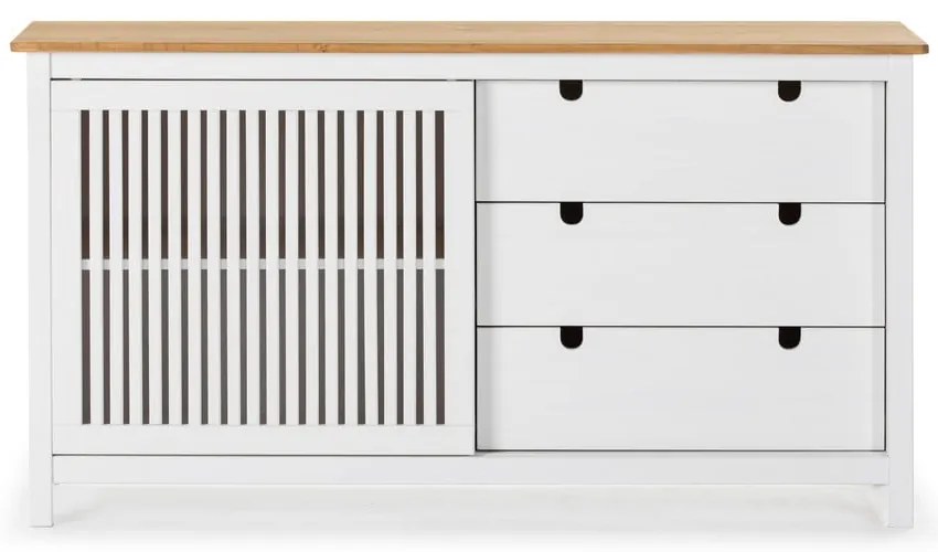 Comodă din lemn Marckeric Bruna, alb