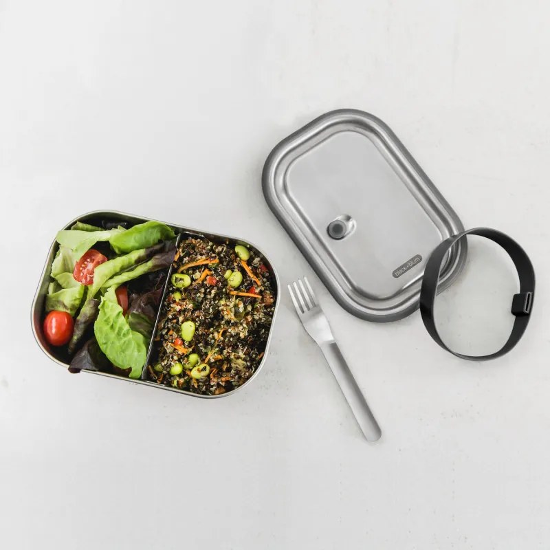 Cutie pentru alimente Black+Blum BAM-SS-L018, 1 L, Dreptunghiulara, Sigura pentru cuptor,Fara BPA, Otel inoxidabil, Gri