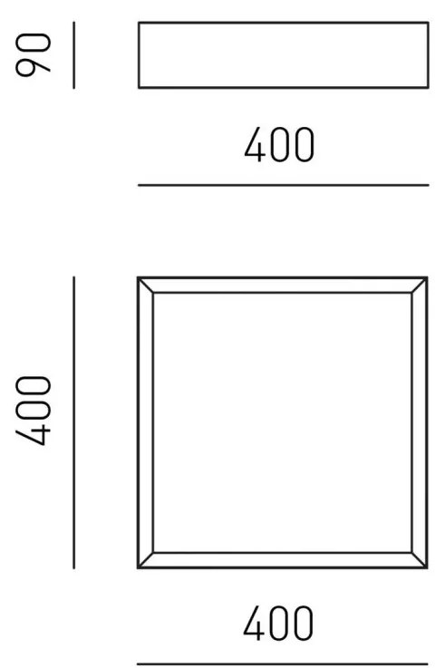 Plafoniera LED AOI 40x40cm, alb sau negru