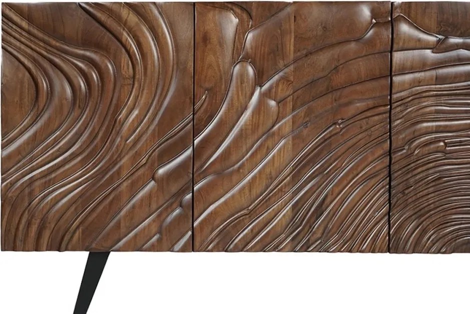 Comoda cu model 3D, Lemn Salcam, Maro, FLUID 175cm